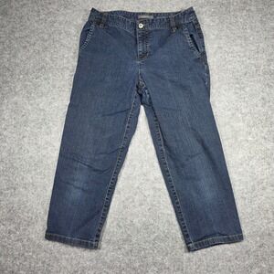Liz Claiborne Jeans Womens 10 Blue Slim Leg Mid Rise Slim Stretch Dark Wash